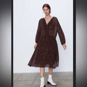 Zara Brown Midi Dress